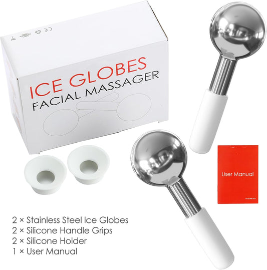 Vitalit™ IceGlow – Profesionalne čelične krio-kugle za lice (Set od 2 kom)